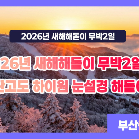 2026년 새해해돋이 무박2일 !!운…